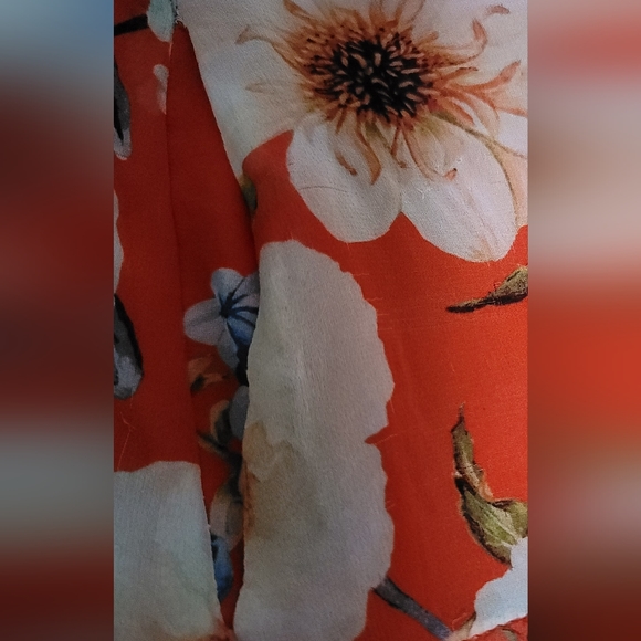 NICHOLAS X Revolve Red Floral Crochet Trimmed Silk Halter Mini Shift Dress Sz6 - Picture 16 of 16